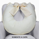 Capa De Almofada Amamentação Piquet Com Laço - Palha