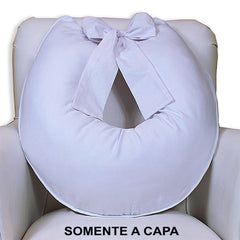 Capa De Almofada Amamentação Piquet Com Laço - Branca