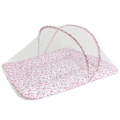Colchonete Portátil Com Mosquiteiro - Flor De Cerejeira