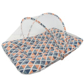 COLCHONETE PORTÁTIL C/ MOSQUETEIRO - LOSANGO MARINHO COM LARANJA