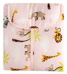 Trocador Portátil C/ Bolsos Internos - Floresta Rosa