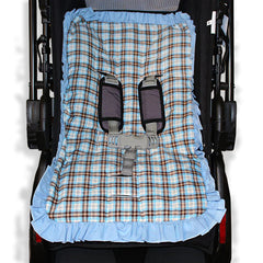 Capa De Carrinho Mt - Xadrez Com Marrom Médio