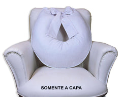 Capa De Almofada Amamentação Piquet Com Laço - Branca