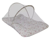 Colchonete Portátil Com Mosquiteiro - Floral Rosa