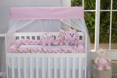 Kit Duo Trança Para Berço - Floresta Rosa