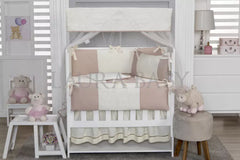 Kit Mini Berço 08 Peças - Nude Com Palha