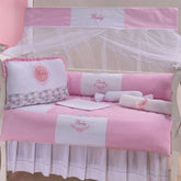 KIT BERÇO AMERICANO ACONCHEGO 100% ALGODÃO GOLD ROSA