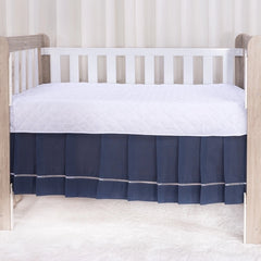 Saia de Berço Americano Ponto Palito Microfibra - Azul Marinho