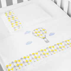 JG. DE LENÇOL AMERIC. 03 PÇS - BALÃO AMARELO