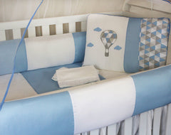 KIT KIDS COM MOSQUITEIRO COMUM 07 PEÇAS - BALÃO AZUL