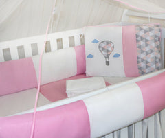 KIT KIDS COM MOSQUITEIRO COMUM 07 PEÇAS - BALÃO ROSA