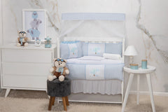 Kit mini berço padrão 08 peças - balone azul