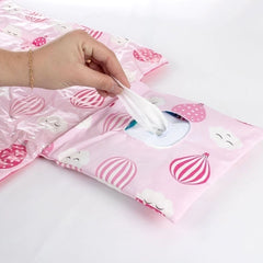 Trocador portátil plastificado - balone rosa