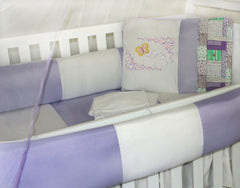 KIT KIDS COM MOSQUITEIRO COMUM 07 PEÇAS - BORBOLETA LILÁS