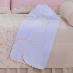 TOALHA COM CAPUZ BORDADA - FLORAL ROSA