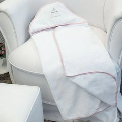 TOALHA COM CAPUZ BORDADA - GAIOLA ROSA