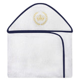 TOALHA COM CAPUZ BORDADA - REALEZA MARINHO COM CAQUI