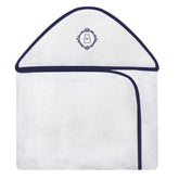 TOALHA COM CAPUZ BORDADA - URSO ARABESCO BRANCO