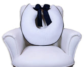 ALMOFADA DE AMAMENTAÇÃO LAÇO - BRANCA COM MARINHO