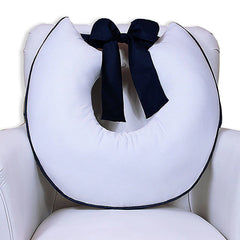 ALMOFADA DE AMAMENTAÇÃO LAÇO - BRANCA COM MARINHO