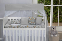 Kit Duo Trança Para Berço - Floresta Cinza