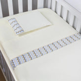 JG. DE LENÇOL AMERIC. 03 PÇ- CHEVRON AZUL COLORIDO