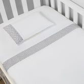 JG. DE LENÇOL AMERIC. 03 PÇ - CHEVRON MARINHO