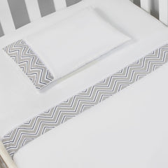 JG. DE LENÇOL AMERIC. 03 PÇ - CHEVRON MARINHO