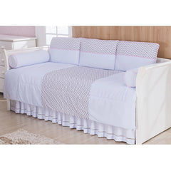 KIT BICAMA 06 PÇS 100% ALG. - CHEVRON ROSA