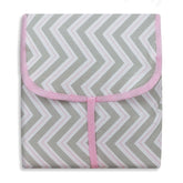 TROCADOR PORTÁTIL C/ BOLSOS - CHEVRON ROSA