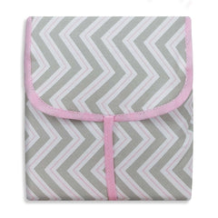 TROCADOR PORTÁTIL C/ BOLSOS - CHEVRON ROSA