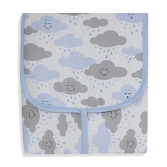 TROCADOR PORTÁTIL C/ BOLSOS - CHUVA DE BENÇÃO AZUL