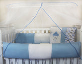 KIT KIDS COM MOSQUITEIRO COMUM 07 PEÇAS - CHUVA DE BENÇÃO AZUL
