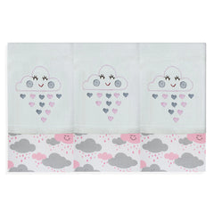 BABETE BORDADA 03 PÇS - CHUVA DE BENÇÃO