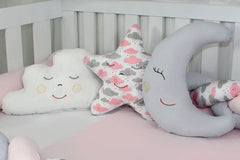 KIT DE BERÇO ROLL - CHUVA DE BENÇÃO ROSA