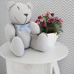 URSINHO COM LAÇO - CINZA E AZUL