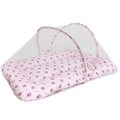 Colchonete Portátil Com Mosquiteiro - Coroinha Rosa