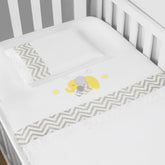 JG. DE LENÇOL AMERIC. 03 PÇS - ELEFANTE CHEVRON AMARELO