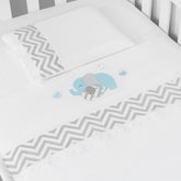 JG. DE LENÇOL AMERIC. 03 PÇS - ELEFANTE CHEVRON TIFFANY