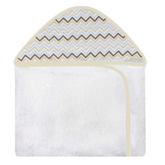 TOALHA COM CAPUZ ESTAMPADA - CHEVRON AZUL COLORIDO