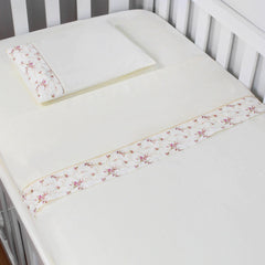 JOGO DE LENÇOL MINI BERÇO 03 PÇS - FLORAL FERRUGEM