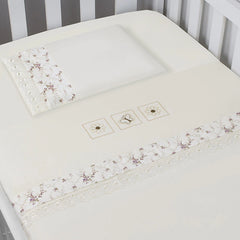 JG. DE LENÇOL AMERIC. 03 PÇS - FLORAL FERRUGEM