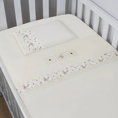 JG. DE LENÇOL AMERIC. 03 PÇS - FLORAL FERRUGEM