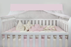 KIT DE BERÇO TRANÇA - FLORAL ROSA