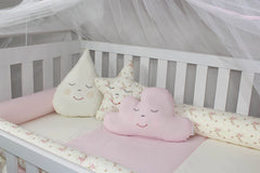 KIT DE BERÇO ROLL - FLORAL ROSA