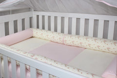 KIT DE BERÇO ROLL - FLORAL ROSA