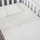 JOGO DE LENÇOL MINI BERÇO 03 PÇS - FLORAL ROSA