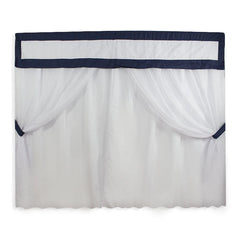 CORTINA DE VOIL - GUIPIR MARINHO COM BRANCO