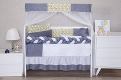 KIT BERÇO AMERICANO 11 PEÇAS CLASSIC MICROFIBRA - LESY AMARELO