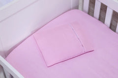 JOGO DE LENÇOL 3 PEÇAS BERÇO AMERICANO/NACIONAL - ROSA